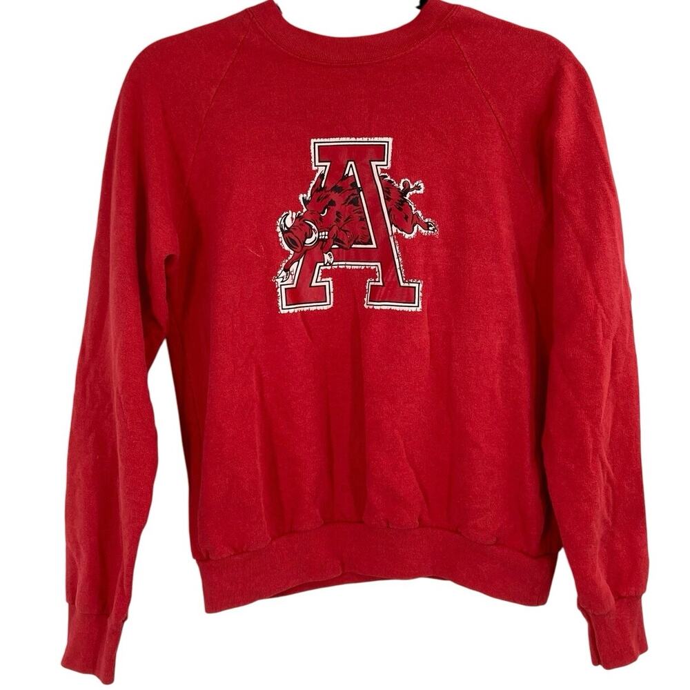 Vintage Arkansas Razorbacks 80s 90s Red Sweatshirt Classic S/M Women’s Unisex